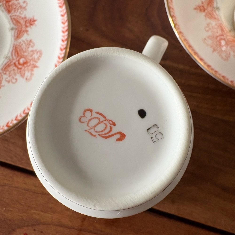 VintageLomonosov Coffe Set - White and Orange